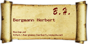 Bergmann Herbert névjegykártya